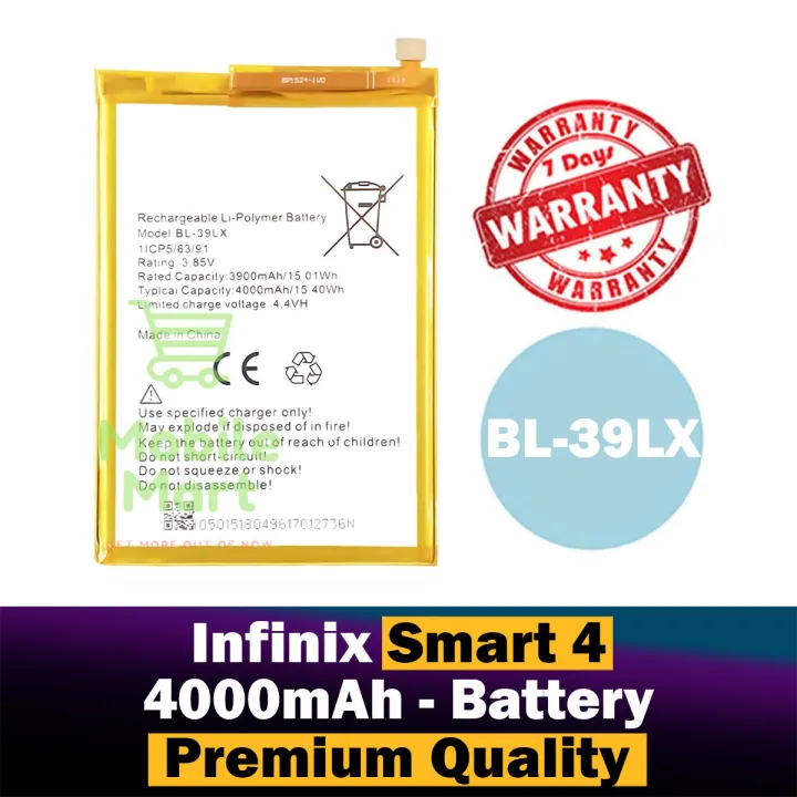 Infinix%20Smart%204%20Battery%20BL-39LX%20Replacement%20Premium%20Quality%204000mah%20Battery%20For%20Infinix%20Smart%204%20-%20Image%202