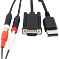 JAERBEE VGA Cable for Dreamcast High Definition + 3.5mm to 2-Male RCA Adapter. 