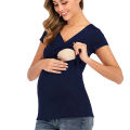 Womens Pregnant Maternity V-neck T Shirt Summer Nursing Tops Breastfeeding T-Shirt Pregnancy Maternity Breastfeeding. 