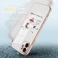 (Free Lanyard) Luxury 6D Plating Case for iPhone XS MAX Phone Cases Happy Cartoon Puppy Side Print Soft Silicone Square Back Cover. 