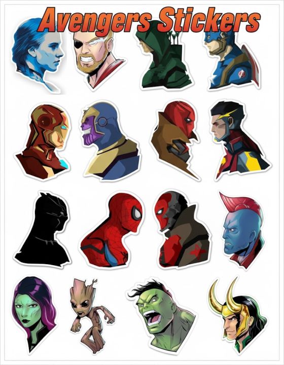 Marvel Computer Stickers Marvel Avengers End Game Characters Stickers Pack for Laptop and Phone ...