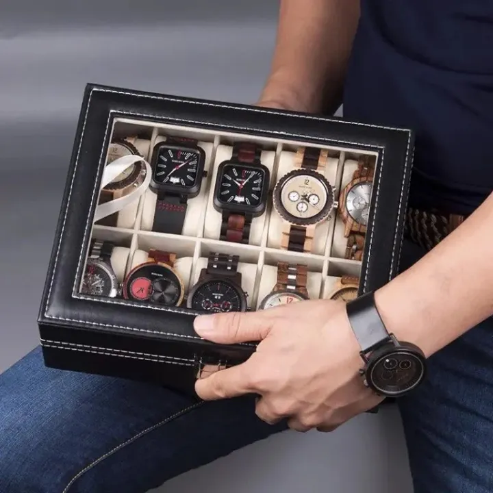 Watch%20Storage%20Box%20for%20Men%20PU%20Leather%20Watch%20Organizer%20Display%20Storage%20Style%20Black%206/10/12%20Slots%20-%20Image%207