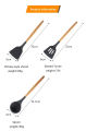 KGC-12 Pcs Silicone Cooking Utensils Set - With Wooden Handles and Bucket - BPA Free - Heat Resistant - Nonstick - Kitchen Cookware Utensils Tools Set - 6 Colors. 