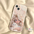 Fantasy Pretty Puss Doodle Case Compatible For IPhone 11 XR X 14 13 12 Pro Max 7 6 8 6s Plus XS Max SE 2020 Cartoon Princess 3D Wavy Curved Edge Shockproof Soft Cover. 