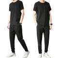 FDK- Stylish Black Pack Of 2 T-shirt & Trouser For Men. 