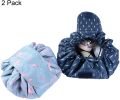Lazy Makeup Bag Drawstring Cosmetic Bag Magic Travel Pouch Portable Quick Pack Waterproof Organizer Bags for Women 2 Pack. 