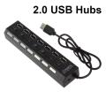 Micro Usb Hub 2.0/3.0 Multi Usb Port 7 Ports Hub Usb High Speed Hab With On/off Switch Usb Splitter For Pc Computer Accessories. 
