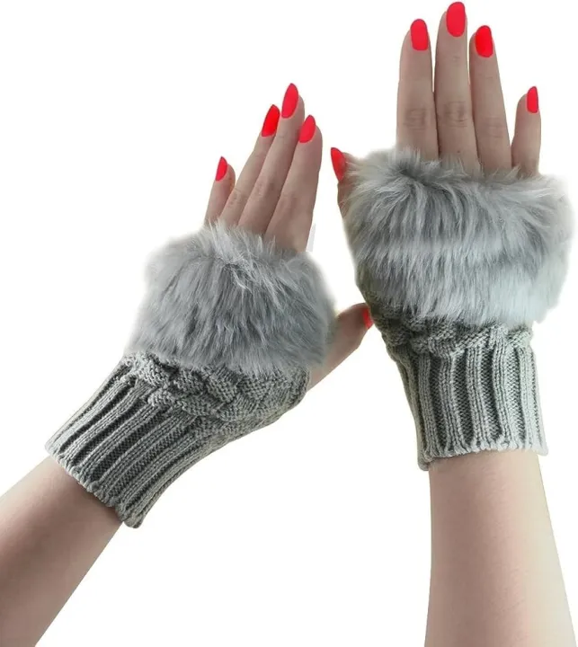 Fashion%20Girls%20Winter%20Faux%20Fur%20Knit%20Fingerless%20Gloves%20with%20Arm%20Warmer%20Option%20-%20Image%203