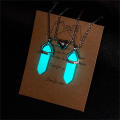 1 piece Hexagon Stone Magnetic couple necklace LED  Pendant Couple necklace Glow In The Dark Astronaut pendant necklace Resin Glow in the dark necklace for Couple necklace Lover Jewelry Couple. 