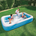 10 Feet Swimming Pool For Kids Rectangle Bestway 10 foot Inflatable Large Kids & Family Swimming Pool Summer Season Pools Party With Inflatable Vinyl Deep Swimming Pool with 22 Inch depth 6 foot width & 10 ft length Code: 54009. 