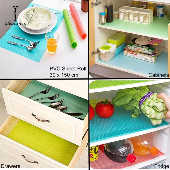 4PCS/Pack PVC Shelf Liners Pad Table Mat Placemat Refrigerator Liners Mat Fridge Mats Drawer