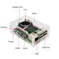 For Raspberry Pi 3 Model B+(Plus) Acrylic Case Transparent Box Cover Shell + Cooling +Aluminum Heat Sink For Raspberry Pi 3 Model B+/B. 