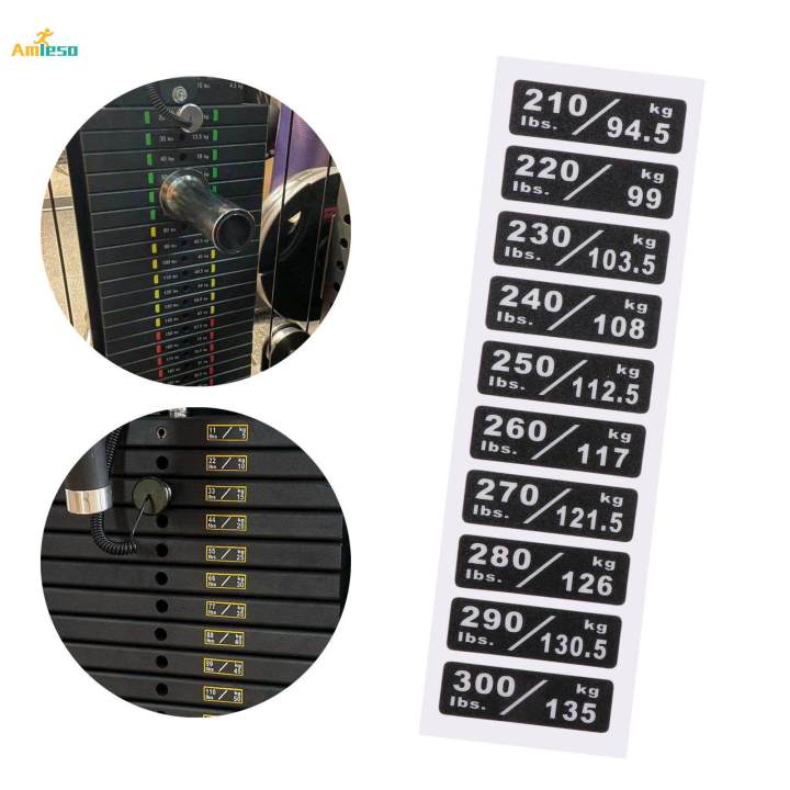 Weight Stack Labels 210lbs to 300lbs/94.5kg to 135kg Number Stickers ...