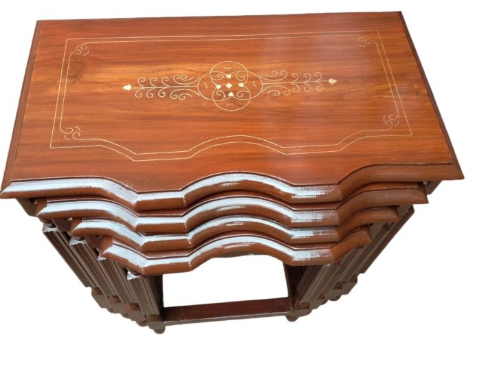 4-PC Wooden Table Set in Different Antique Ordinary Design() Set of 4 ...