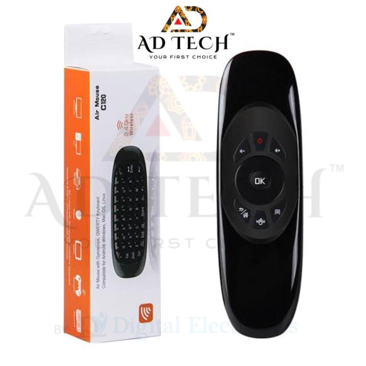 ADTECH C120 (3in1) AirFly Mouse & 2.4GHz Wireless Keyboard & TV Remote ...