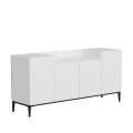 Modern Storage Cabinet For Home (Living Room) Or Office Use With Externally 4 Compartments In Pure White. 