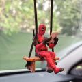 Car Interior Decoration Mini Figure Auto Rearview Mirror Hanging Pendant Deadpool Figure For Car Accessories Office Home Decor. 