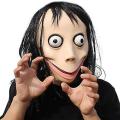 Halloween Scary Momo Ghost Face Mask with Long Hair wig.. 