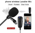 Wireless Microphone Lavalier Lapel Microphone Interview Microphone for iPhone Android Phone iPad DSLR PC Laptop Youtube Live. 