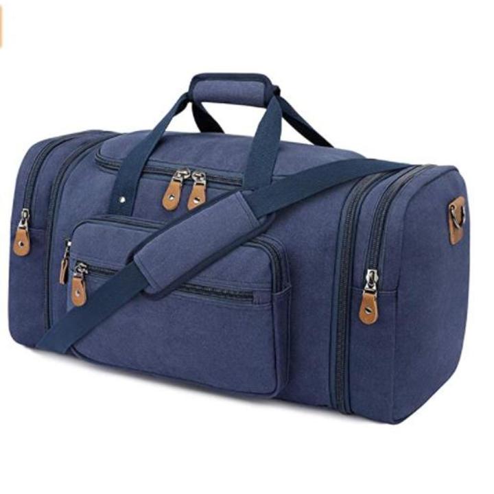 Blue%20canvas%20Travel%20bag%20for%20Travelling%20and%20picnic%20weekender%20Duffle%20Bag%20for%20clothes%20high%20storage%20capacity%20-%20Image%202