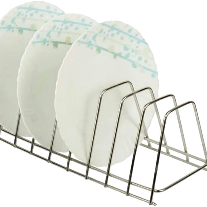 8-Plate V-Shape Dish Rack & Lid Holder – Chrome-Plated Wire Stand for ...