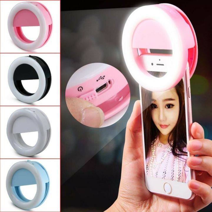 Selfie Ring Light Small For Mobile - USB Charge - Portable Flash Led - Ring Light Enhancing Photography for Smartphone