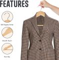 Pack Of 1, 3, 6, 10, 12 or 24 Wooden Suit Hangers with Non Slip Pants Bar -Smooth Finish Solid Wood Coat Hanger with 360° Swivel Hook and Precisely Cut Notches for Jacket, Pant, Dress Cloth hangers. 