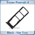 Tecno Pouvoir 4 SIM Tray Sim Jacket Sim Slot Sim Door For Tecno Pouvoir 4 - Black. 