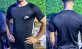 Black Half Sleeve Compression Tee T Shirt, Gym T Shirt, Mens Compression Base Layer Top Thermal Gym Sports Shirt, Gym Wear, Active Wear. 