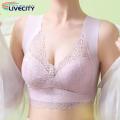 Wireless Bra Comfortable Lace Plus Size Seamless Push Up Padded Sports Bra for Women Anti-snagging Breathable Underwear Breast Support Bra. 