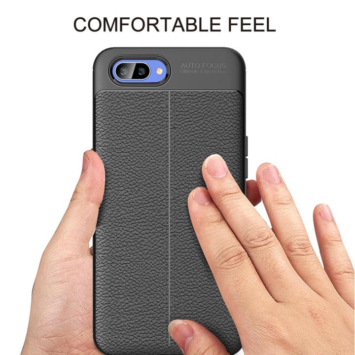 Oppo Realme C2 Leather Look TPU Case Autofocus Shockproof Design Stylish & Durable Protection