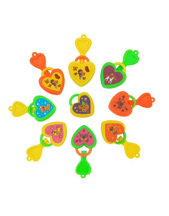 Pack of 10 Colorful Plastic Cartoon Toy Lock for Kids with Keys Birthday Toy