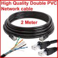 2 Meter High Quality Double PVC Network cable LAN Cable Ethernet Cable Fast Patch Lead Networking Cat6 For Modem Rooter to Laptop And PC Computers Cat6 Black Color ( ORIGINAL Elot )add99. 