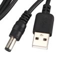 USB to 5.5mm DC Jack Power Cable – Quick, Portable Charging Solution (Black). 