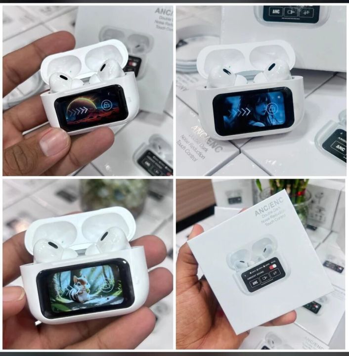 AirPods Pro 2 Wireless Earbuds with Display - Active Noise Cancellation (ANC), Environmental Noise Cancellation (ENC), Volume Control, Gaming Mode - Bluetooth Earbuds, Airbuds, Airdots L58