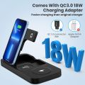 seacosmo Wireless Charger, 4-in-1 Foldable Portable Wireless Charger, 18 W Inductive Charging Station Compatible with iPhone 14/13/12/11/XS/XR/X/8, Galaxy S22/S21/S20, iWatch, AirPods. 