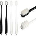 4 Pieces Extra Soft Toothbrushes 20000 Bristle Toothbrush Micro Nano Manual Toothbrush for Fragile Gums Adult Kids Children (Black, White). 