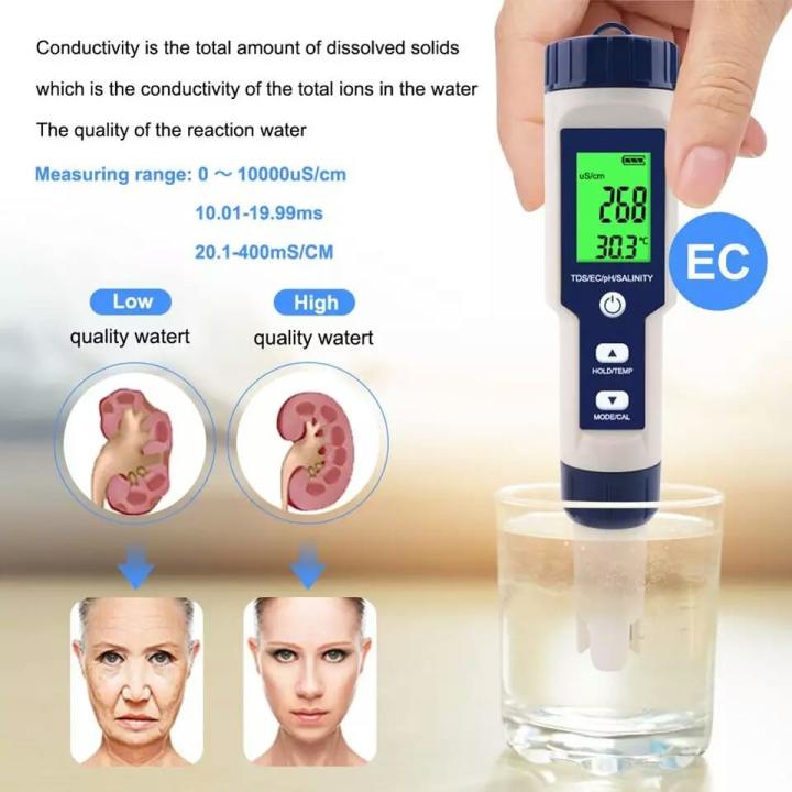 Professional%20Digital%20Water%20Tester%205%20in%201%20PH/TDS/EC/Salinity/Temperature%20Tester%20Pen%20Waterproof%20Multi-Function%20Meter%20-%20Image%205
