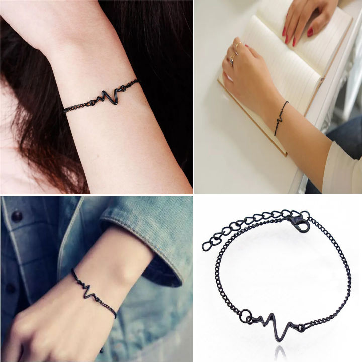 Heartbeat%20Woman%20Stainless%20Steel%20Bracelet%20Jewelry%20-%20Image%203