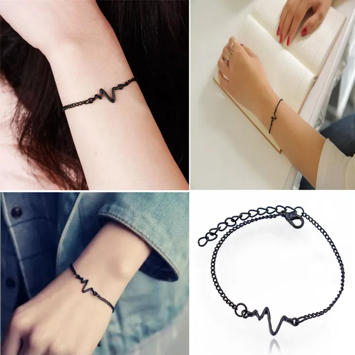 Heartbeat%20Woman%20Stainless%20Steel%20Bracelet%20Jewelry%20-%20Image%203