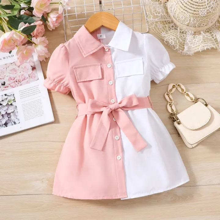 Trendy%20Girls'%20Two-Tone%20Contrast%20Dress:%20Fashion-forward%20Style%20with%20Eye-Catching%20Colors%20-%20Image%204