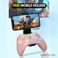 【Compatible to All】 - Transparent RGB Wireless Bluetooth Gaming Controller Gamepad for PlayStation 4, PS3, Android TV Box, PC, Laptop, iOS ~ RGB JoyStick JoyPad GamePad Remote Gaming Controller for Computer, Mobile, Windows 7/8/10/11 ~ By FunBug. 