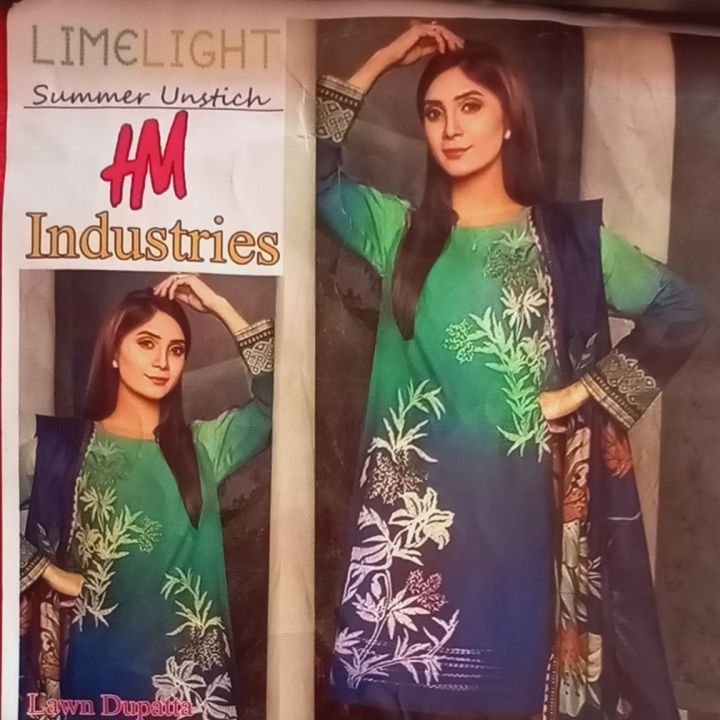 Unstitched summer lawn collection 3 piece suit for woman