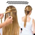 Black French Hair Braiding Tool For Women - Bridal Flower Hair Comb Clip for woman Jewelry New Fashion Women Set Topsy Tail Hair Styler Hair Style Hair Twister Snare Loop Black Top Used With Extension Wig. 