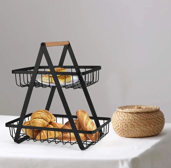 Kitchen%20Organizer/%20Fruit%20Basket/%20Vegetable%20Stand/%20Kitchen%20Counter%20Rack%20In%20Black%20Color%20-%20Image%203