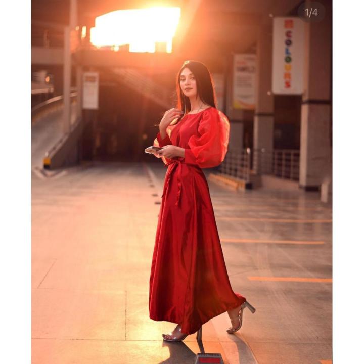 New Silk Western Style Long Maxi