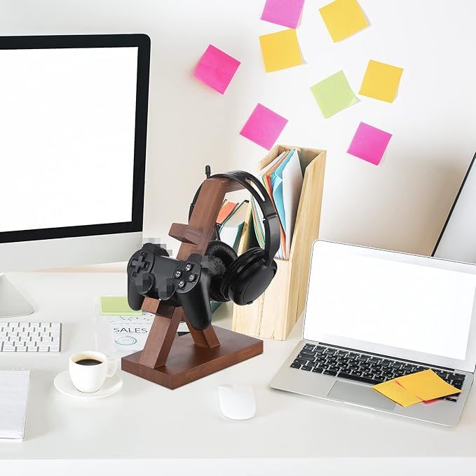 PS5%20Headset%20Holder%20with%202%20Controller%20Holders%20%7C%20Game%20controller%20Holder%20Wooden%20%7C%20Headphone%20Stand%20Gaming%20for%20PC%20Xbox%20One%20PS4%20Headset%20Stand%20-%20Image%205