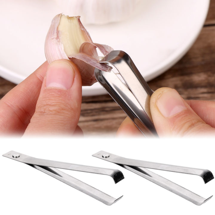 1/2Pcs Quick Garlic Peeling Tongs Stainless Steel Peeler Tongs Creative Kitchen Tool Home Accessory