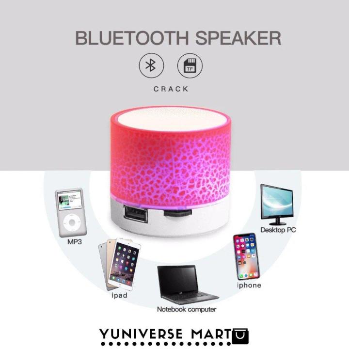 Mini Bluetooth MP3 Music Player Speaker V4.2 | Wireless Portable Speaker with Light | SD Card, USB, FM Radio Supported | Rechargeable Speaker