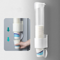 Paper Cup Dispenser Holder | Wall Mounted Plastic Drinking Water Cup Dispenser | Glass Dispenser Holder | Disposable Cup Holder Organizer | Sticker or Screw Plate Mountable , Plastic. 